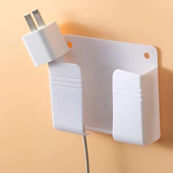 4/1pc Wall-mounted Multifunctional Storage Rack: Integrated Wall Hanging Design for Mobile Phone Charging and Remote Control - Image 8