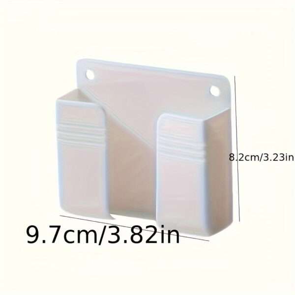 4/1pc Wall-mounted Multifunctional Storage Rack: Integrated Wall Hanging Design for Mobile Phone Charging and Remote Control - Image 6