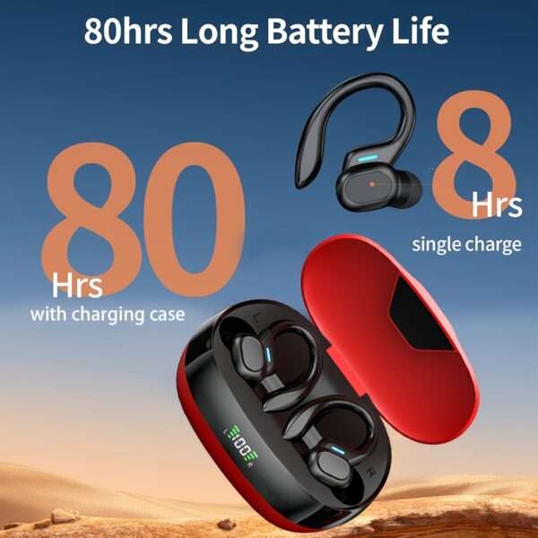 TWS Stereo Wireless Earbuds with ENC Noise Reduction, Sport Headset, Touch Control in Ear Headphones with LED Digital Display Charging Case - Image 4