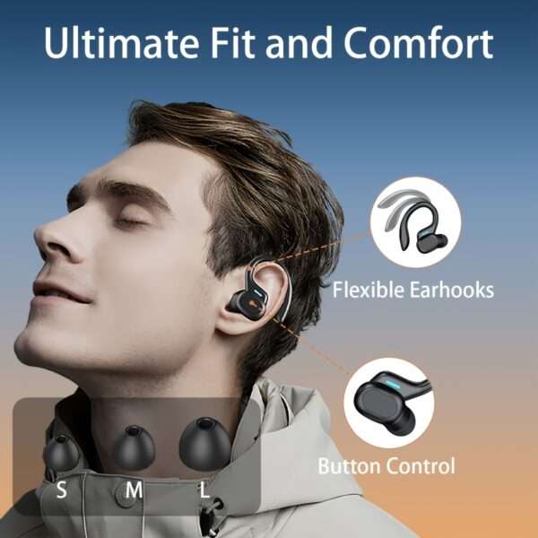 TWS Stereo Wireless Earbuds with ENC Noise Reduction, Sport Headset, Touch Control in Ear Headphones with LED Digital Display Charging Case - Image 6
