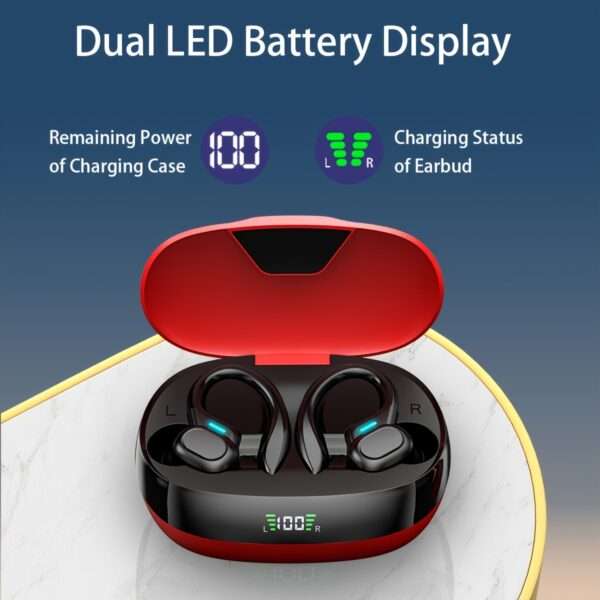 TWS Stereo Wireless Earbuds with ENC Noise Reduction, Sport Headset, Touch Control in Ear Headphones with LED Digital Display Charging Case - Image 2