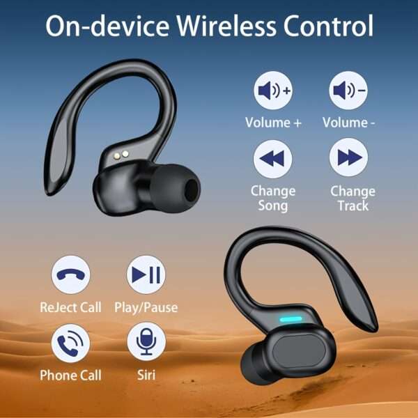 TWS Stereo Wireless Earbuds with ENC Noise Reduction, Sport Headset, Touch Control in Ear Headphones with LED Digital Display Charging Case - Image 5