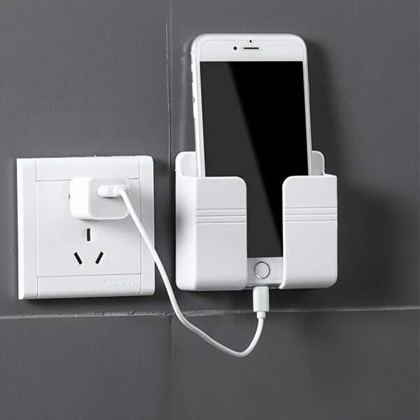 4/1pc Wall-mounted Multifunctional Storage Rack: Integrated Wall Hanging Design for Mobile Phone Charging and Remote Control