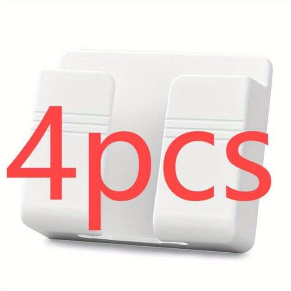 4/1pc Wall-mounted Multifunctional Storage Rack: Integrated Wall Hanging Design for Mobile Phone Charging and Remote Control - Image 3