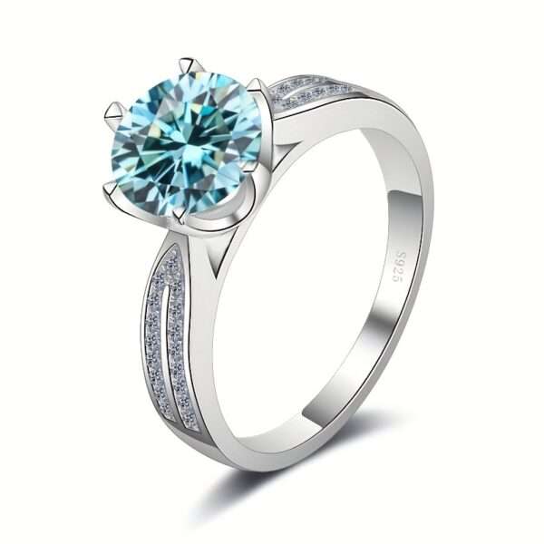 Gemstone Women's 3.0ct 9mm Moissanite Engagement Ring for Women 925 Sterling Silvery Anniversary Wedding Fashion Gift Jewelry - Image 6