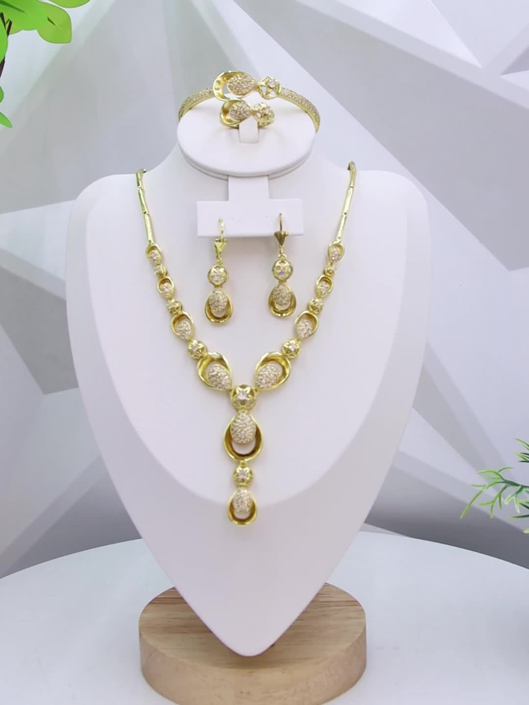 5pcs/set Fashionable Copper Cubic Zirconia Decoration Flower and Water Drop Detail Jewelry Set for Women'S Daily Life, Banquet, Wedding - Image 7