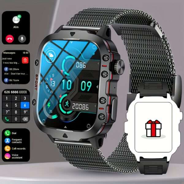 [Rugged Smart] Rugged Smart Watch - Wireless Talk, AI Voice, 100+ Sports Mode - Men's Outdoor Fitness Watch - Image 7