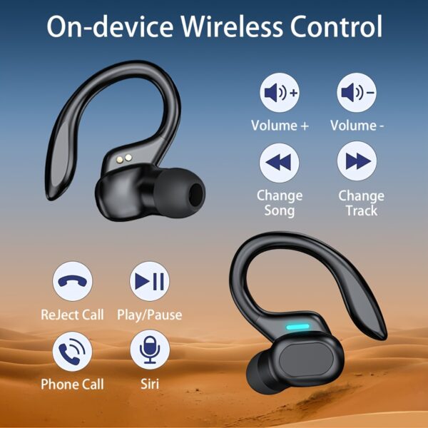 TWS Stereo Wireless Earbuds with ENC Noise Reduction, Sport Headset, Touch Control in Ear Headphones with LED Digital Display Charging Case - Image 5