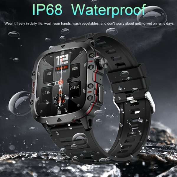 [Rugged Smart] Rugged Smart Watch - Wireless Talk, AI Voice, 100+ Sports Mode - Men's Outdoor Fitness Watch - Image 8