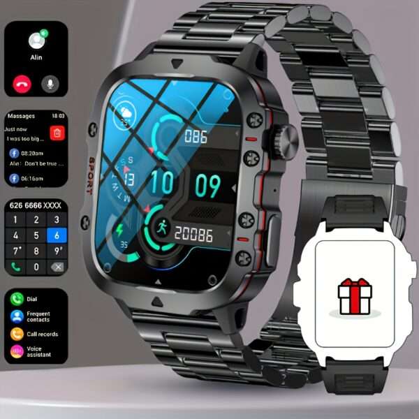 [Rugged Smart] Rugged Smart Watch - Wireless Talk, AI Voice, 100+ Sports Mode - Men's Outdoor Fitness Watch - Image 9