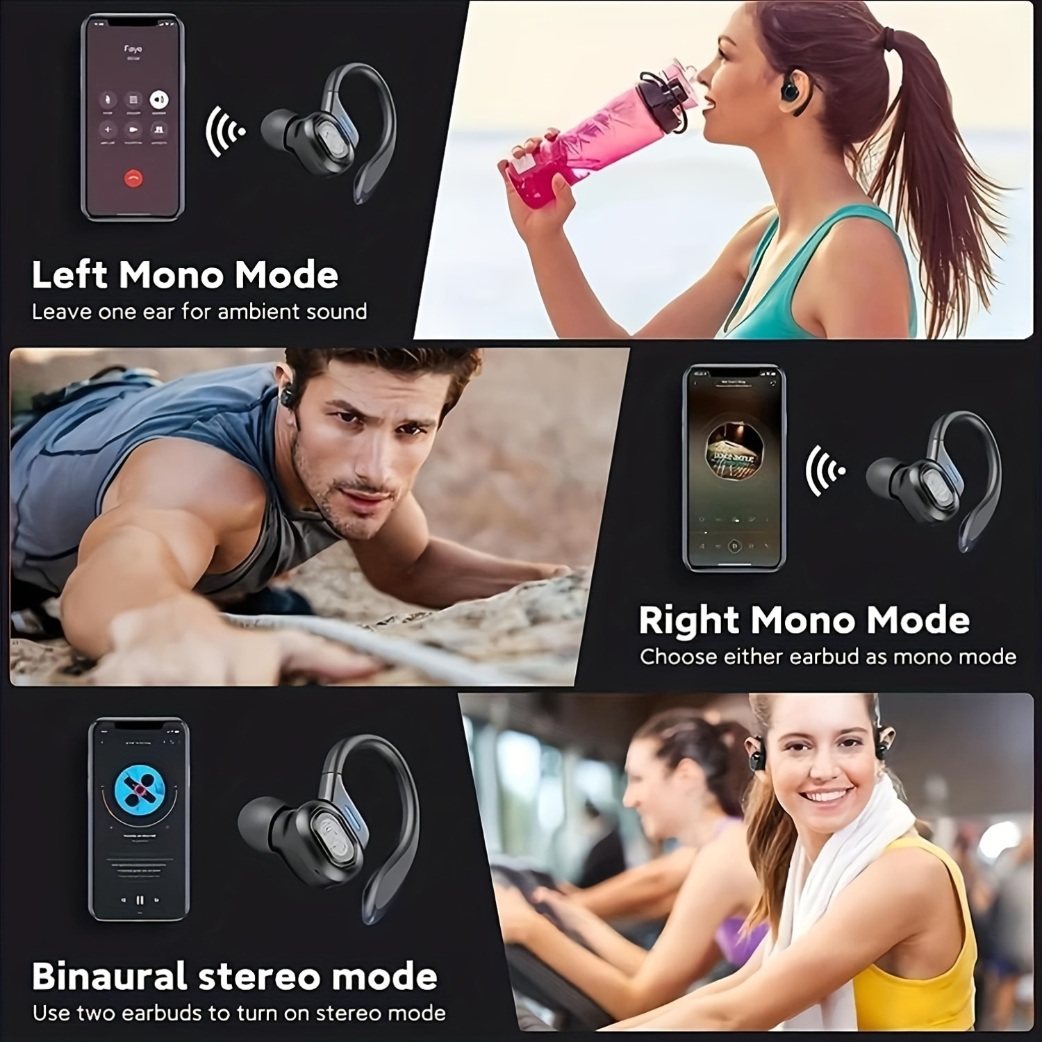 TWS Stereo Wireless Earbuds with ENC Noise Reduction, Sport Headset, Touch Control in Ear Headphones with LED Digital Display Charging Case - Image 7
