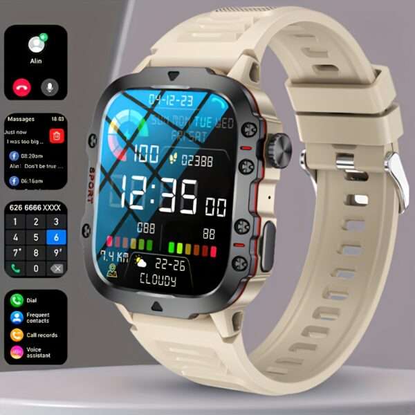 [Rugged Smart] Rugged Smart Watch - Wireless Talk, AI Voice, 100+ Sports Mode - Men's Outdoor Fitness Watch - Image 5