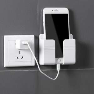 4/1pc Wall-mounted Multifunctional Storage Rack: Integrated Wall Hanging Design for Mobile Phone Charging and Remote Control