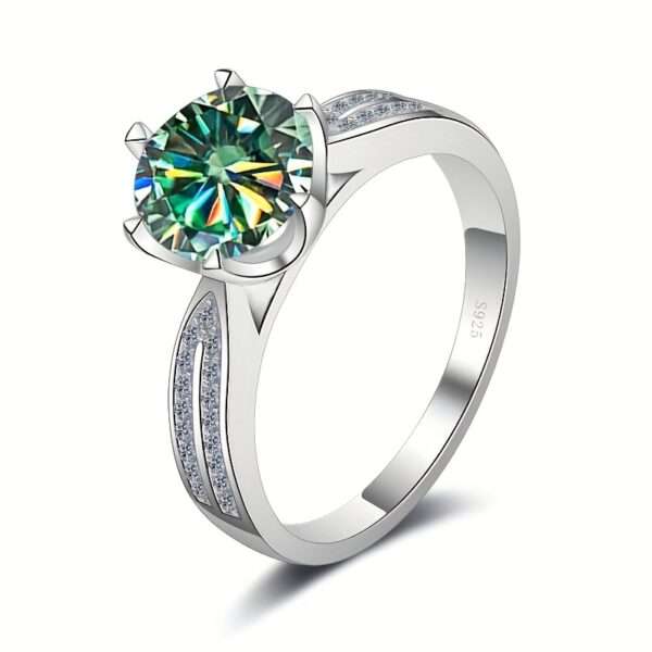 Gemstone Women's 3.0ct 9mm Moissanite Engagement Ring for Women 925 Sterling Silvery Anniversary Wedding Fashion Gift Jewelry - Image 8