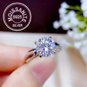 925 Sterling Silver Moissanite 1 Carat 2 Carat 3 Carat Adjustable Ring Ring Fashion Simple Design Sense Light Luxury Niche Valentine's Day Mother's Day Gift Daily Wear Vacation Party Wedding Party Date Suitable For Engagement Wedding Engagement Ring Suita