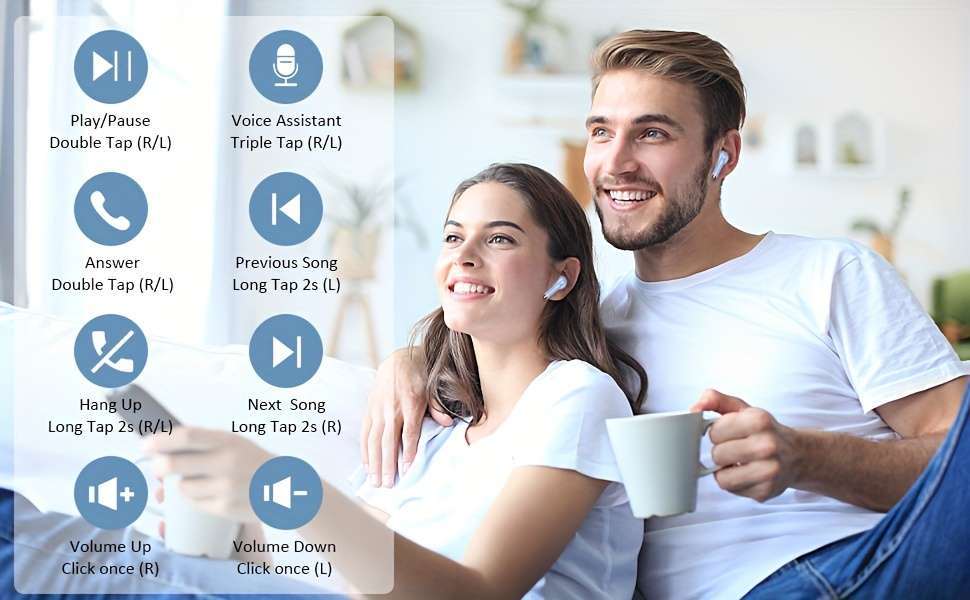 J55 Wireless Earphones 5.3 Earphones, Clear Sound, 40H Playback Time, Sports Earbuds With LED Digital Display Touch Control, Wireless Earphones With Built-in Microphone, Suitable For Android IOS Working - Image 11