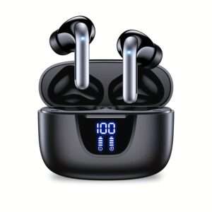 13MM Wireless Earphone, Long Time Playtime Wireless 5.3 Headphones with Type-C Fast Charging Case, Stereo In-Ear Headphones for iPhone and Android, Gaming Business Sports Headset with Ear Microphone