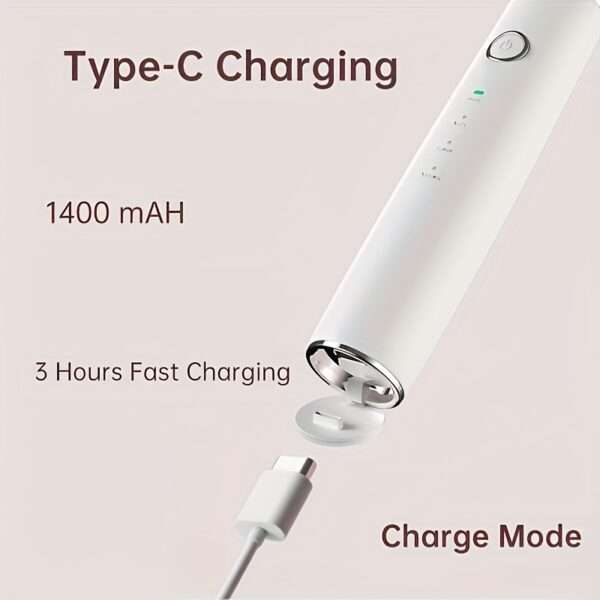 [Rechargeable Scaler with LED] 3 Modes USB Rechargeable Scaler - LED Light Cleaning Kit with 4 Interchangeable Brush Heads - Image 5