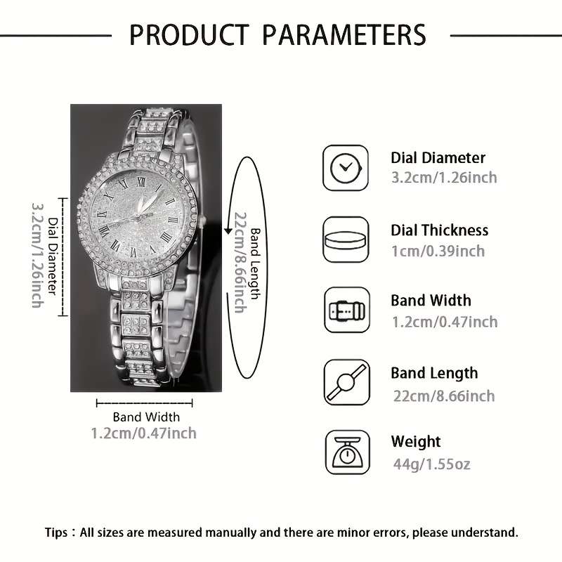 1pc Women's Fashion Luxury Quartz Watch + 6pcs Jewelry - Image 4