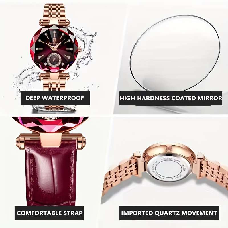 POEDAGAR 2024 Trendy Quartz Ladies Wristwatch with Band and Round Case - Image 2