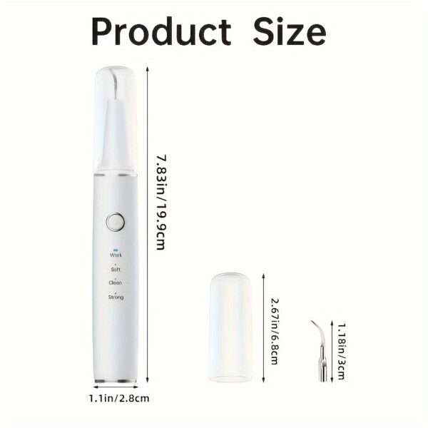 [Rechargeable Scaler with LED] 3 Modes USB Rechargeable Scaler - LED Light Cleaning Kit with 4 Interchangeable Brush Heads - Image 8