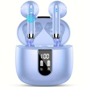 J55 Wireless Earphones 5.3 Earphones, Clear Sound, 40H Playback Time, Sports Earbuds With LED Digital Display Touch Control, Wireless Earphones With Built-in Microphone, Suitable For Android IOS Working