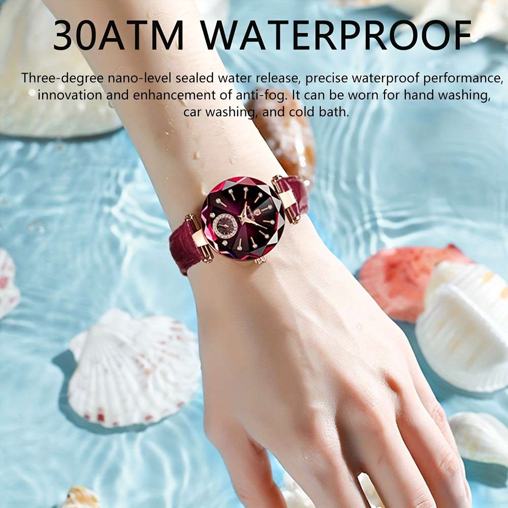 POEDAGAR 2024 Trendy Quartz Ladies Wristwatch with Band and Round Case - Image 4